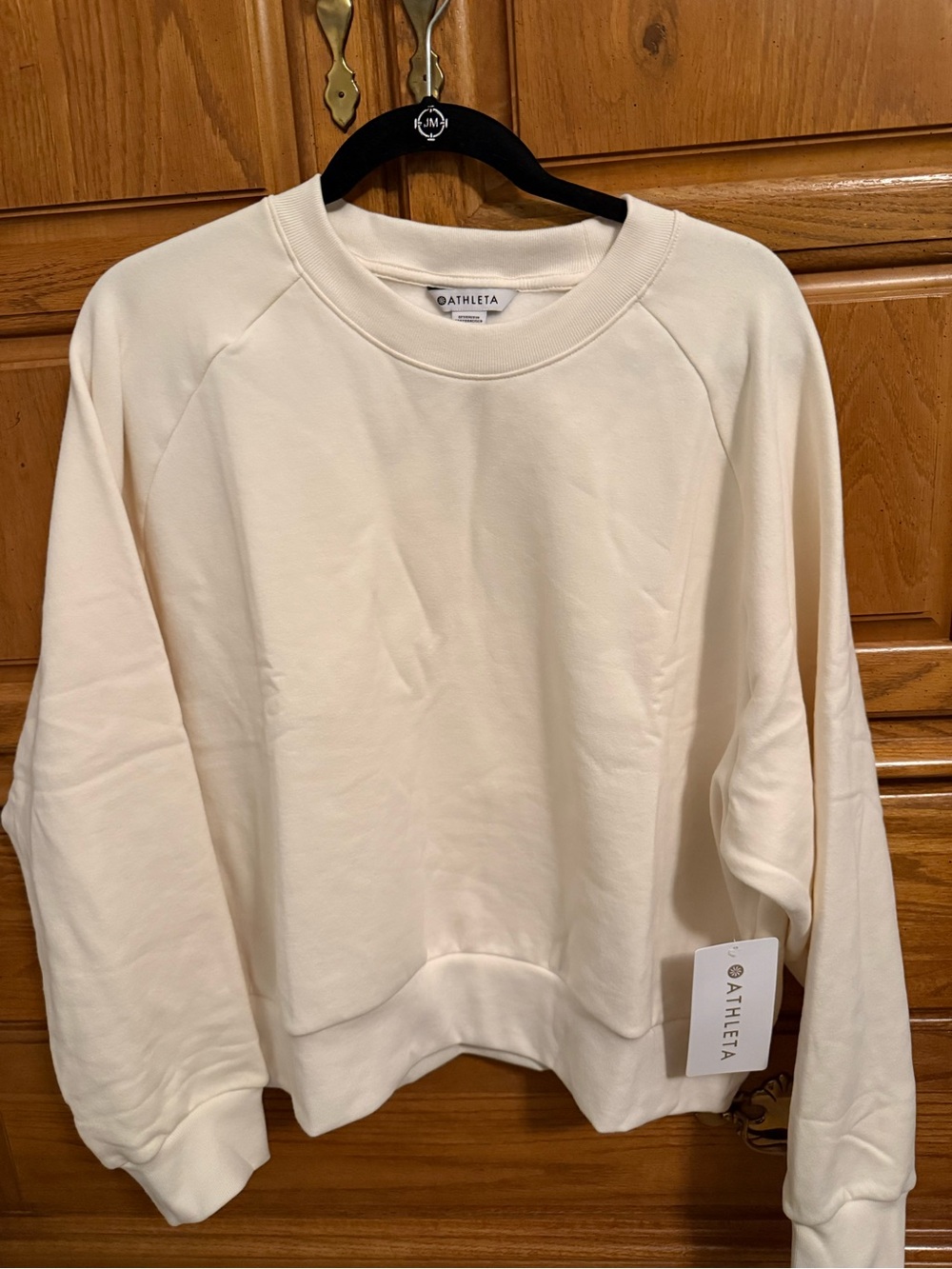 Athleta Easy Fleece Crew Sweatshirt, XL, Magnolia White (Cream), NWT - Picture 3 of 6